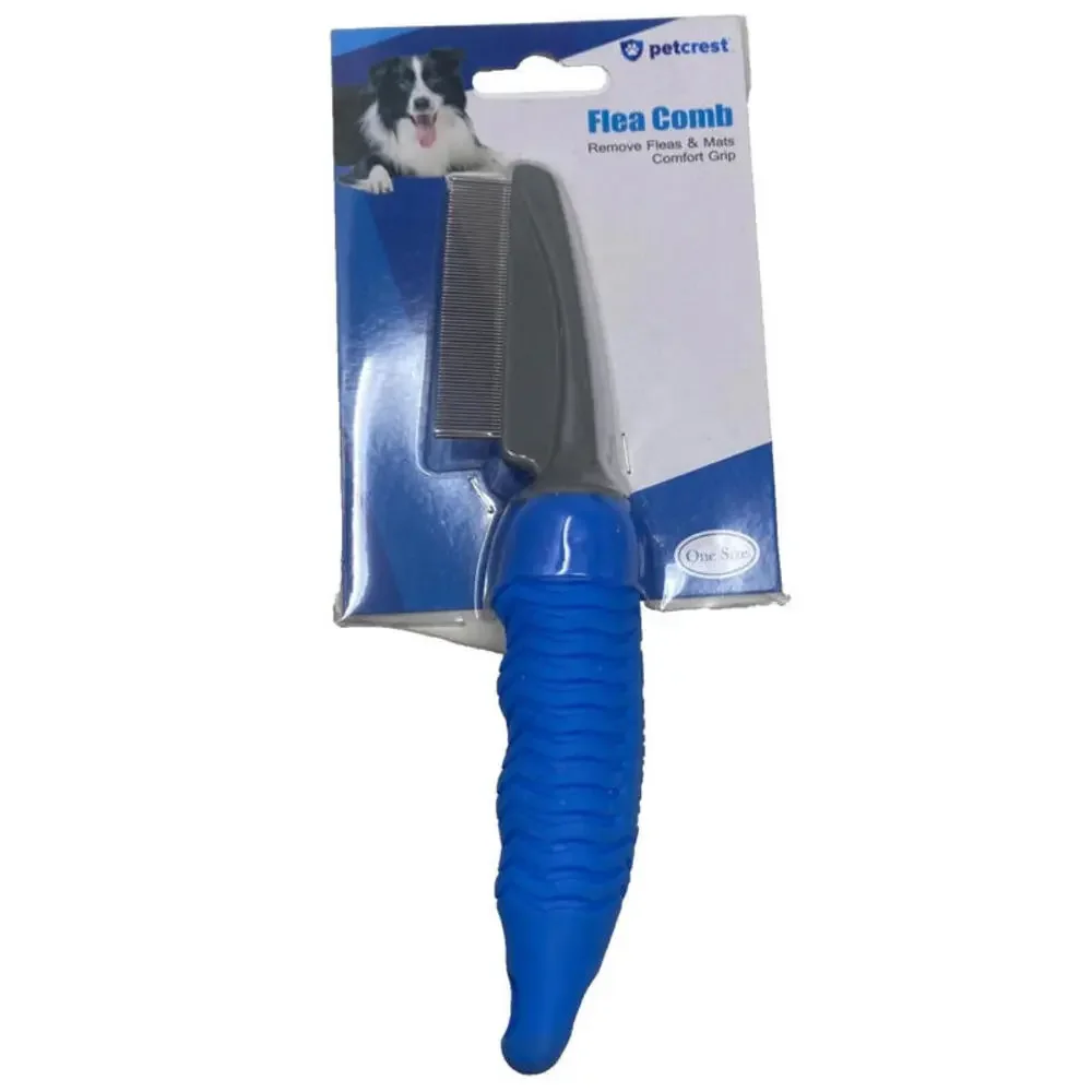 Petcrest Flea Comb Removes Fleas and Mats with Comfort Grip for Dogs